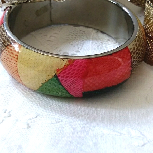 🦊 10 Bracelets Bangles Cuff Clamp Beaded Vintage - Picture 4 of 6